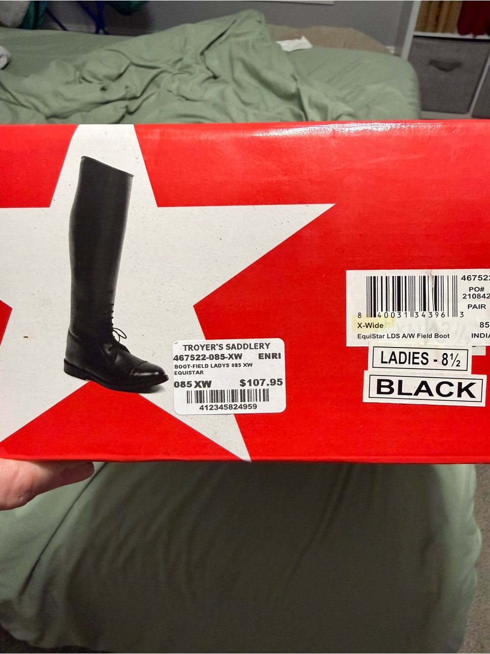 Ladies' Black EquiStar Field Riding Boots - Size 8½